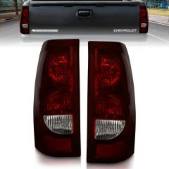 CHEVY SILVERADO / AVALANCHE 03-06 / 07 CLASSIC TAIL LIGHTS DARK RED/CLEAR LENS W/ BLACK TRIM (OE STYLE) (DOES NOT FIT DUALLY MODELS)