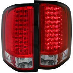 CHEVY SILVERADO 1500 07-13 / 2500HD/3500HD 07-14 LED TAIL LIGHTS CHROME RED/CLEAR LENS