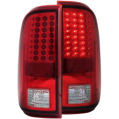 FORD F-250/350/450/550 SUPERDUTY 08-16 LED TAIL LIGHTS CHROME RED/CLEAR LENS