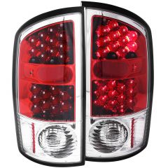 DODGE RAM 1500 02-06 / 2500/3500 03-06 LED TAIL LIGHTS CHROME RED/CLEAR LENS 