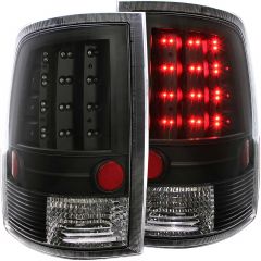 DODGE RAM 1500 09-18 / RAM 2500/3500 10-18 LED TAIL LIGHTS CLEAR LENS BLACK HOUSING (NOT FOR MODELS WITH OE LED TAIL LIGHTS)