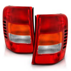 JEEP GRAND CHEROKEE 99-04 TAIL LIGHTS CHROME RED/CLEAR/AMBER LENS (OE TYPE REPLACEMENT)