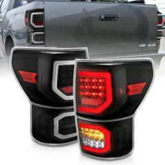 TOYOTA TUNDRA 07-13 LED TAIL LIGHTS PLANK STYLE BLACK CLEAR LENS  