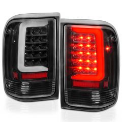 FORD RANGER 93-97 LED C BAR TAIL LIGHTS BLACK CLEAR LENS