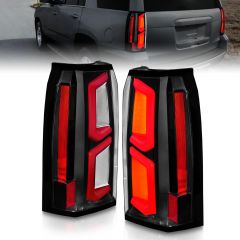 CHEVY TAHOE/SUBURBAN 15-20 LED C BAR STYLE TAIL LIGHTS BLACK CLEAR LENS