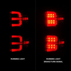 CHEVY SILVERADO 14-18 1500 / 15-19 2500HD/3500HD / GMC SIERRA 15-19 2500HD/3500HD DUALLY LED LIGHT BAR STYLE TAIL LIGHTS BLACK CLEAR (NOT FOR OE FACTORY LED MODELS)
