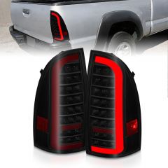 TOYOTA TACOMA 05-15 FULL LED BAR STYLE TAIL LIGHTS BLACK SMOKE LENS W/ SEQUENTIAL SIGNAL