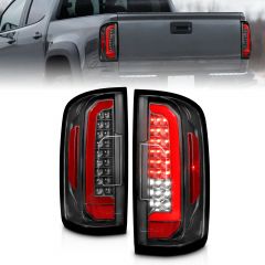 CHEVY COLORADO 15-22 FULL LED LIGHT BAR STYLE TAIL LIGHTS BLACK CLEAR LENS