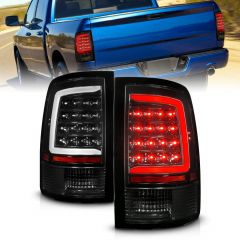 DODGE RAM 1500 09-18 / RAM 2500/3500 10-18 LED TAIL LIGHTS BLACK CLEAR LENS W/ SEQUENTIAL