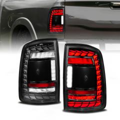 RAM 2500/3500 19-24 FULL LED SEQUENTIAL TAIL LIGHTS BLACK CLEAR LENS W/ INITIATION FEATURE