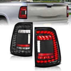 RAM 1500 19-24 FULL LED TAIL LIGHTS BLACK CLEAR LENS W/ SEQUENTIAL SIGNAL (FOR FACTORY LED MODELS ONLY)