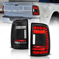 RAM 2500/3500 19-24 FULL LED SEQUENTIAL TAIL LIGHTS BLACK CLEAR LENS (FITS ALL MODELS)
