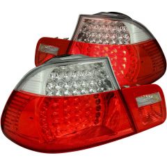 BMW 3 SERIES E46 00-03 2DR LED TAIL LIGHTS SET RED/CLEAR LENS 2PC
