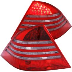MBZ S CLASS W220 S430/S450/S500/S550/S600/S55 AMG 00-05 LED TAIL LIGHTS CHROME RED/ LIGHT SMOKE LENS 