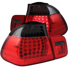 BMW 3 SERIES E46 02-05 4DR LED TAIL LIGHTS CHROME RED/SMOKE LENS 2PC