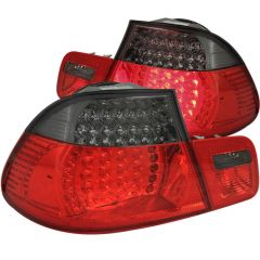 BMW 3 SERIES E46 99-01 2DR LED TAIL LIGHTS RED/SMOKE LENS 2PC