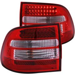 PORSCHE CAYENNE 03-06 LED TAIL LIGHTS CHROME RED/CLEAR LENS