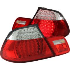 BMW 3 SERIES E46 CONVERTIBLE 00-03 / M3 01-06 LED TAIL LIGHTS CHROME RED/CLEAR LENS 2PC