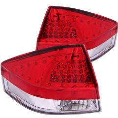 FORD FOCUS 08-11 LED TAIL LIGHTS CHROME RED/CLEAR LENS