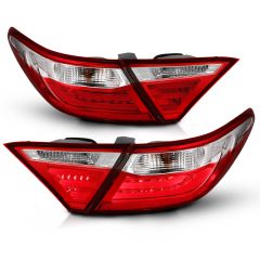 TOYOTA CAMRY 15-17 LED TAIL LIGHT CHROME RED/CLEAR LENS (4 PCS )
