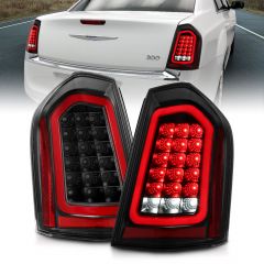 11-14 CHRYSLER 300 LED TAIL LIGHTS BLACK W/ SEQUENTIAL SIGNAL