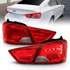 CHEVY IMPALA 14-18 LED TAIL LIGHTS CHROME RED/CLEAR LENS