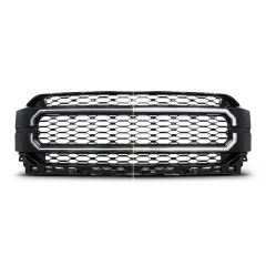 FORD F-150 21- 23 BLACK LED GRILLE W/ IGNITION INITIATION FEATURE & RUNNING LIGHT BAR