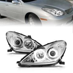 LEXUS ES 300 02-03 / ES 330 04 PROJECTOR HEADLIGHTS CHROME W/ RX HALO (NOT FOR FACTORY HID MODELS)