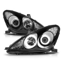 LEXUS ES 300 02-03 / ES 330 04 PROJECTOR HEADLIGHTS BLACK W/ RX HALO (NOT FOR FACTORY HID MODELS)