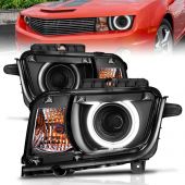 CHEVY CAMARO 10-13 PROJECTOR HALO HEADLIGHTS BLACK W/ RX HALO 