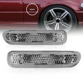 BMW 3 SERIES E46 99-01 4DR SIDE MARKERS CHROME CLEAR LENS (NO BULB INCLUDED) 