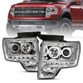 FORD F-150 09-14 PROJECTOR HEADLIGHTS G2 CHROME W/ RX HALO (FOR HALOGEN MODEL)