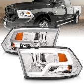 DODGE RAM 1500 09-18 /RAM 2500/3500 10-18 PROJECTOR PLANK STYLE HEADLIGHTS CHROME (FOR NON-PROJECTOR MODELS)