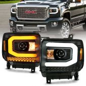 GMC SIERRA 1500 14-15 / 2500HD/3500HD 15-19 PROJECTOR WITH SWITCHBACK C LIGHT BAR (HALOGEN TYPE MODEL WITH OUT FACTORY LED DRL)