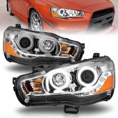 MITSUBISHI LANCER 08-15 PROJECTOR HEADLIGHTS CHROME W/ RX HALO