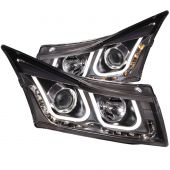 CHEVY CRUZE 11-15 PROJECTOR U-BAR HEADLIGHTS BLACK