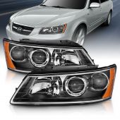 HYUNDAI SONATA 06-08 PROJECTOR HEADLIGHT BLACK AMBER