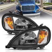 FREIGHTLINER COLUMBIA 96-13 LED CRYSTAL HEADLIGHTS CHROME CLEAR LENS