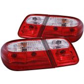 MBZ E CLASS W210 96-02 TAIL LIGHTS G2 CHROME RED/CLEAR LENS