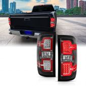 CHEVY SILVERADO 14-18 1500 / 15-19 2500HD/3500HD / GMC SIERRA 15-19 2500HD/3500HD DUALLY LED LIGHT BAR STYLE TAIL LIGHTS BLACK CLEAR LENS (SEQUENTIAL SIGNAL)(NON-OEM LED ONLY)