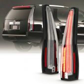 CADILLAC ESCALADE 07-14 LED TAIL LIGHTS RED/CLEAR LENS (LONG VERSION)