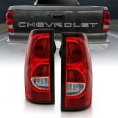 CHEVY SILVERADO 03-06 1500/2500/3500 / 07 CLASSIC TAIL LIGHTS RED/CLEAR LENS W/ BLACK TRIM (OE TYPE) (DOES NOT FIT DUALLY MODELS)