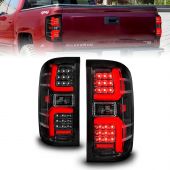 CHEVY SILVERADO 1500 14-18 / 2500/3500 15-19 LED TAIL LIGHTS BLACK CLEAR LENS W/ SEQUENTIAL SIGNAL
