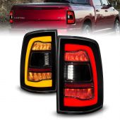 DODGE RAM 2500/3500 09-18/RAM 1500 09-20 LED TAIL LIGHTS BLACK SMOKE LENS W/ AMBER SEQUENTIAL SIGNAL
