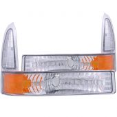 FORD EXCURSION 00-04 / SUPERDUTY 99-04 EURO PARKING/SIGNAL LIGHTS CHROME AMBER 