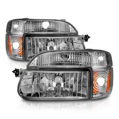 FORD EXPLORER 95-01 / MOUNTAINEER 97 CRYSTAL HEADLIGHTS CHROME WITH CORNER LIGHTS 2PC