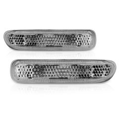 BMW 3 SERIES E46 99-01 4DR SIDE MARKERS CHROME CLEAR LENS (NO BULB) 