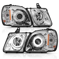 LEXUS LX470 98-07 PROJECTOR HEADLIGHTS CHROME W/ RX HALO (NOT FOR FACTORY HID MODELS)