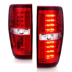 FORD F-150 09-14 LED TAIL LIGHTS CHROME RED/CLEAR LENS