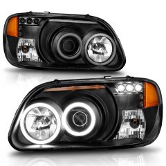 FORD EXPLORER 95-01 / MOUNTAINEER 97 PROJECTOR HEADLIGHTS BLACK W/ RX HALO 1 PC